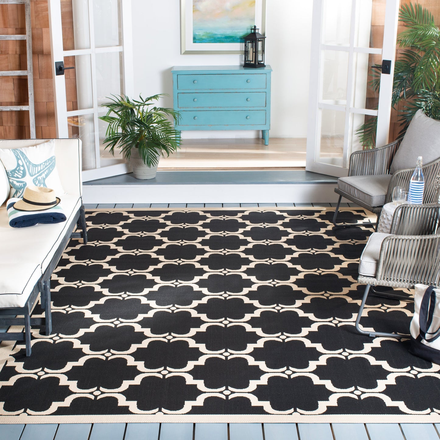 SAFAVIEH Courtyard Charleen Tapis de patio imperméable intérieur/extérieur