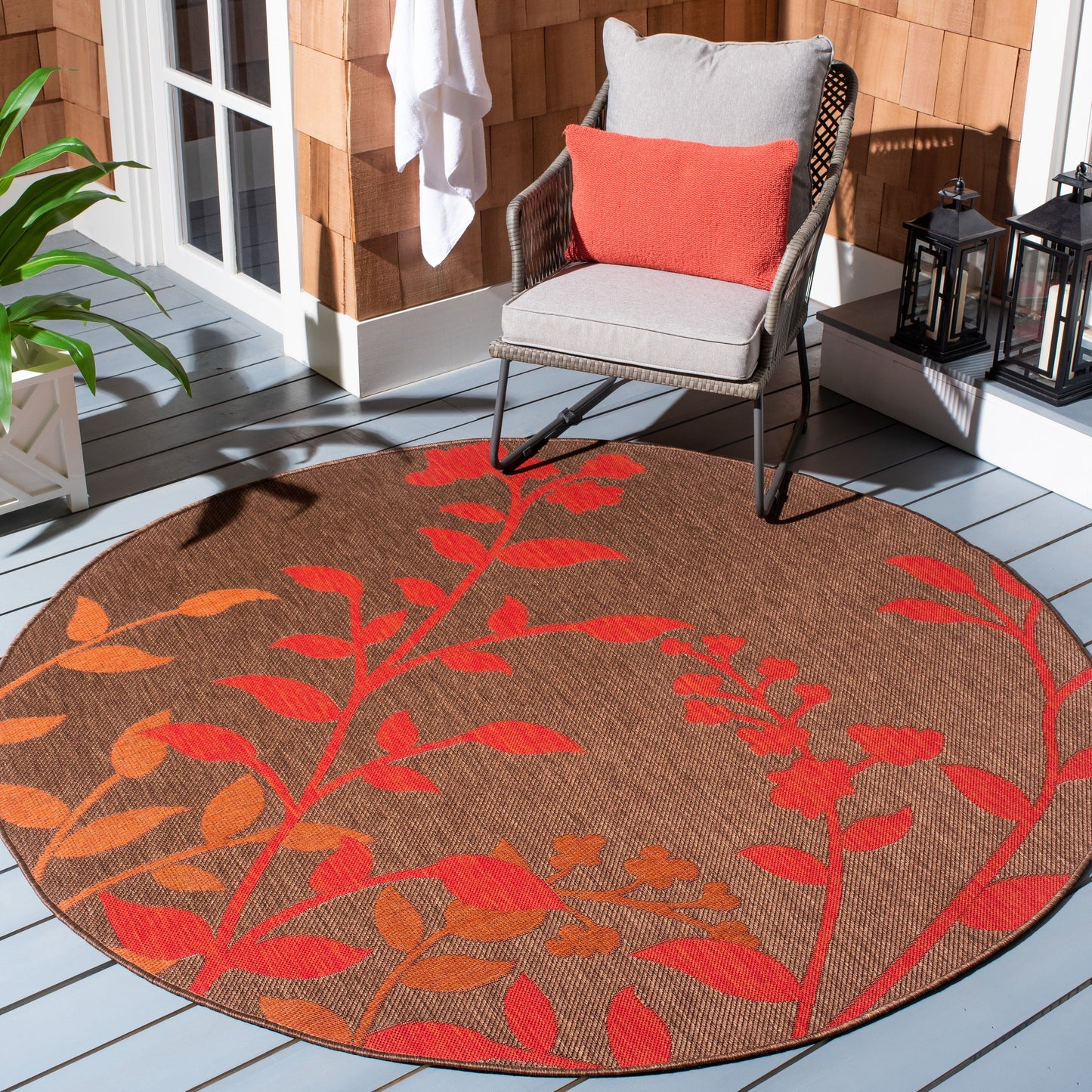 Tapis de jardin imperméable d'intérieur/extérieur SAFAVIEH Courtyard Luann Botanical