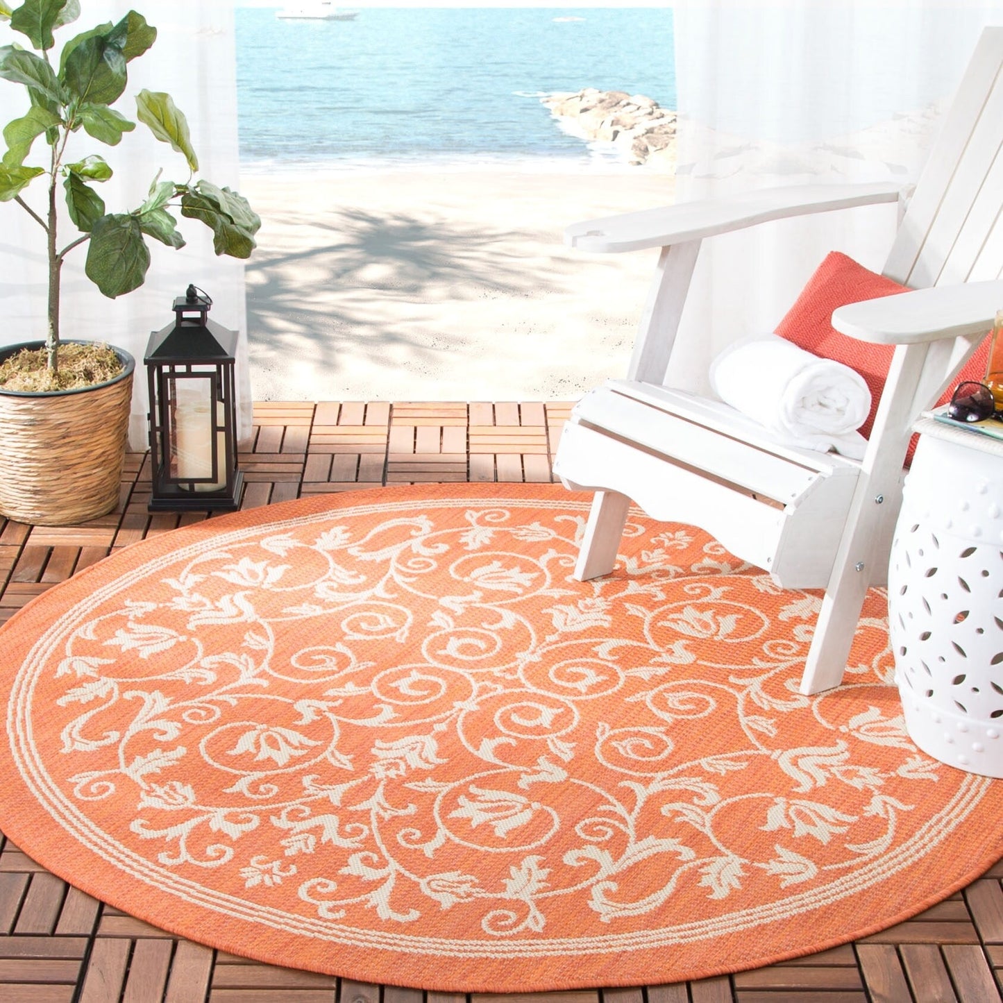 Tapis de jardin imperméable d'intérieur/extérieur SAFAVIEH Courtyard Miljeta