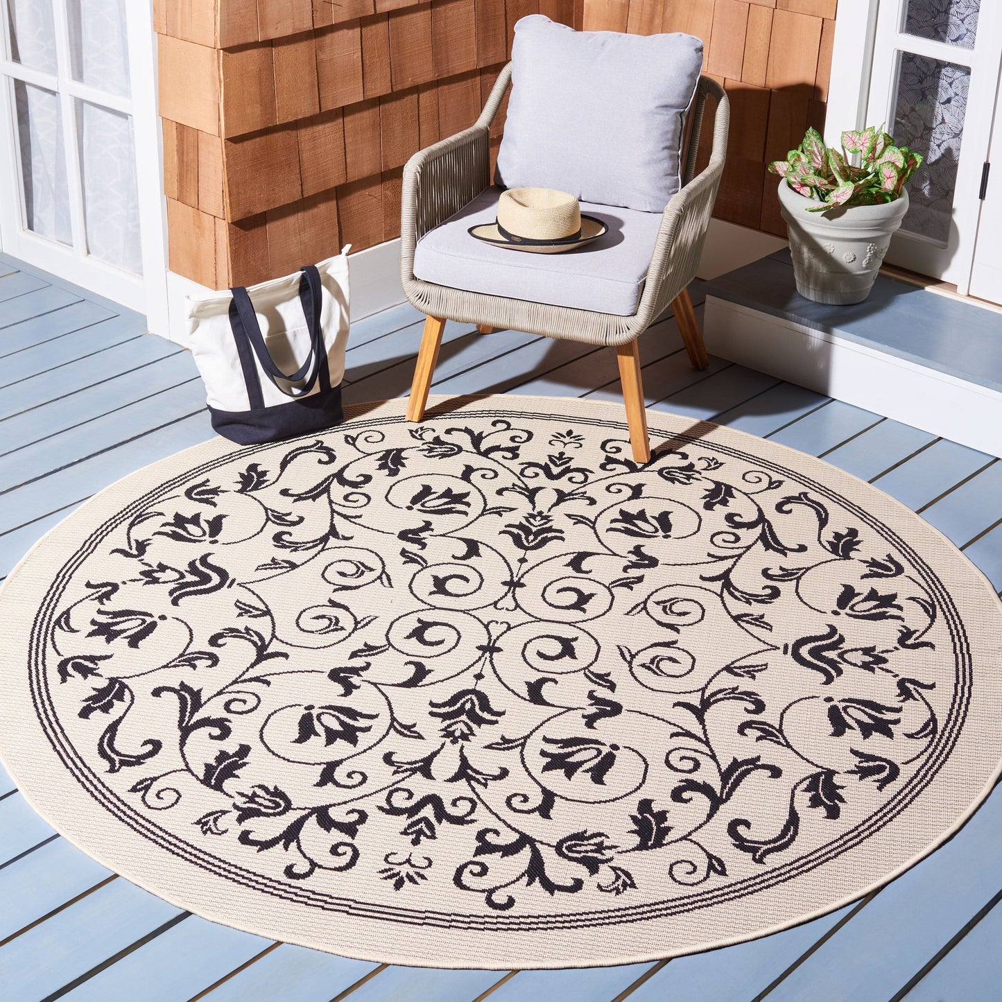 Tapis de jardin imperméable d'intérieur/extérieur SAFAVIEH Courtyard Miljeta