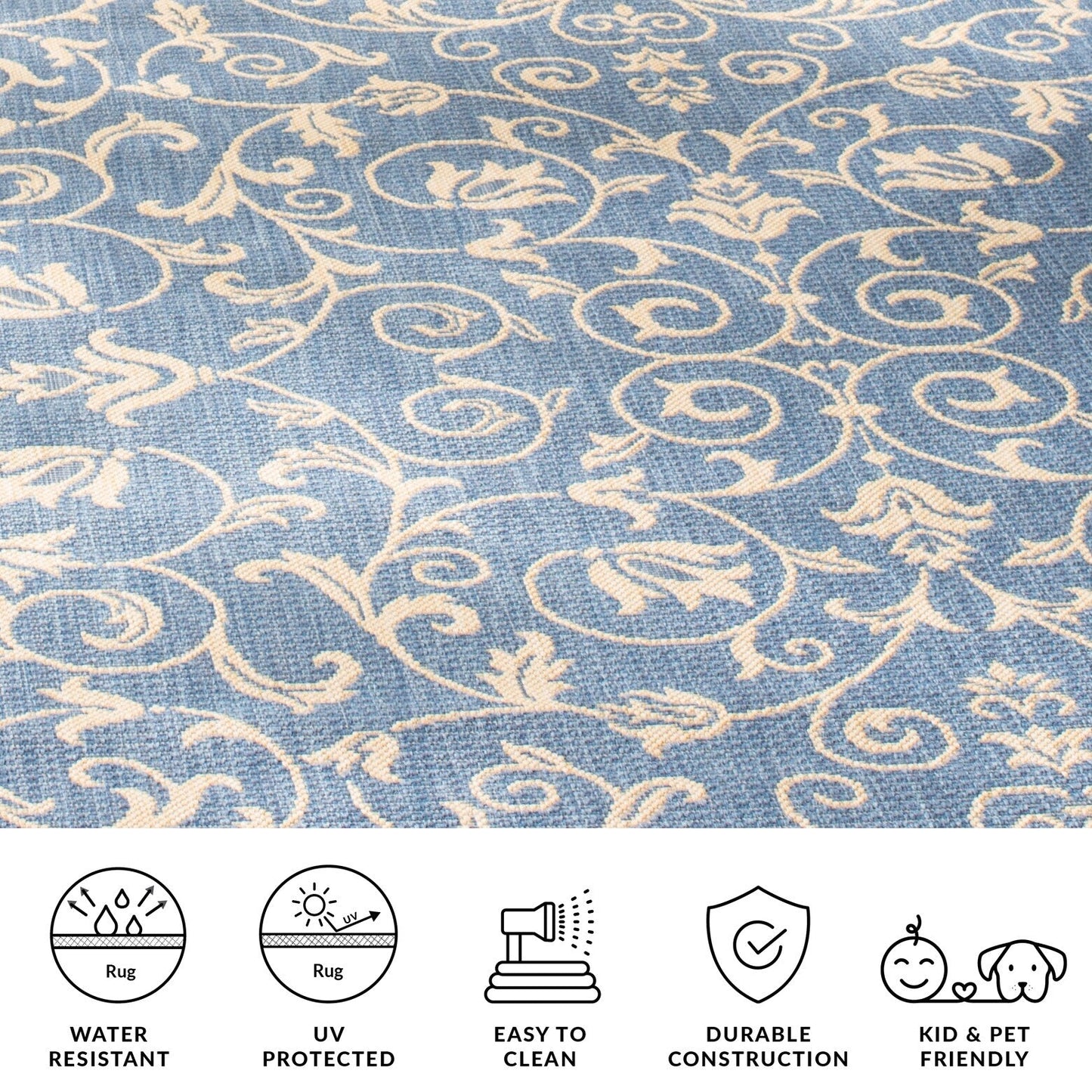 Tapis de jardin imperméable d'intérieur/extérieur SAFAVIEH Courtyard Miljeta