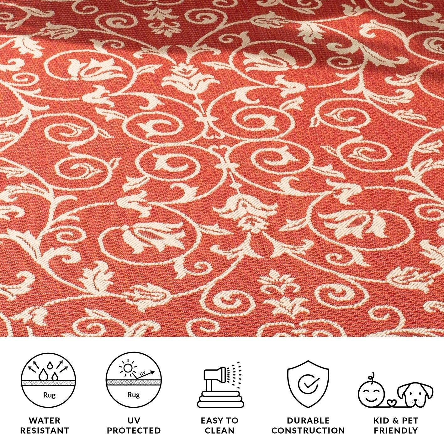 Tapis de jardin imperméable d'intérieur/extérieur SAFAVIEH Courtyard Miljeta