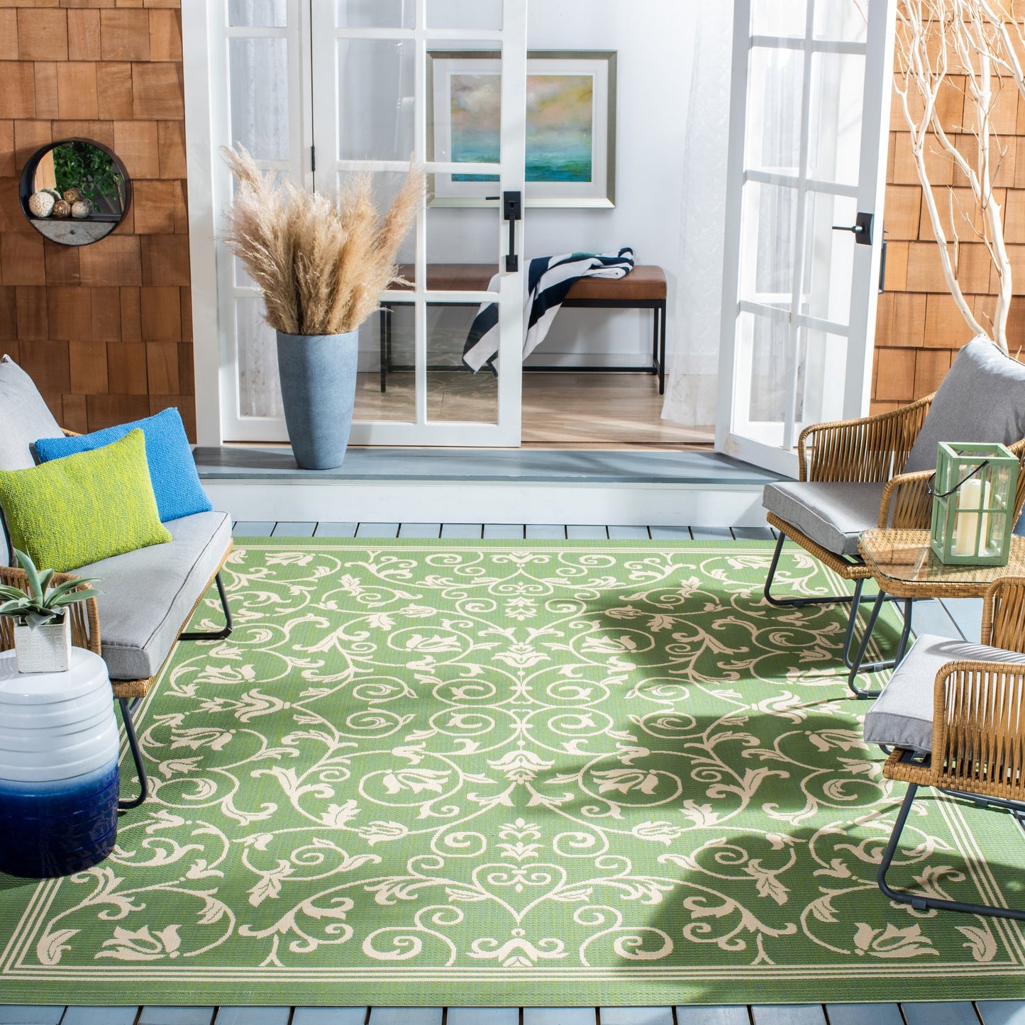 Tapis de jardin imperméable d'intérieur/extérieur SAFAVIEH Courtyard Miljeta
