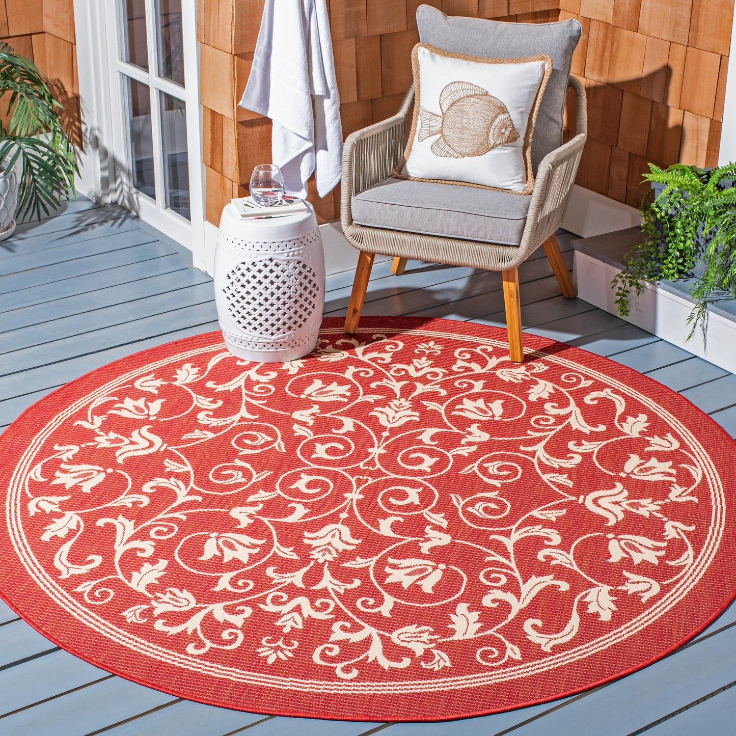 Tapis de jardin imperméable d'intérieur/extérieur SAFAVIEH Courtyard Miljeta
