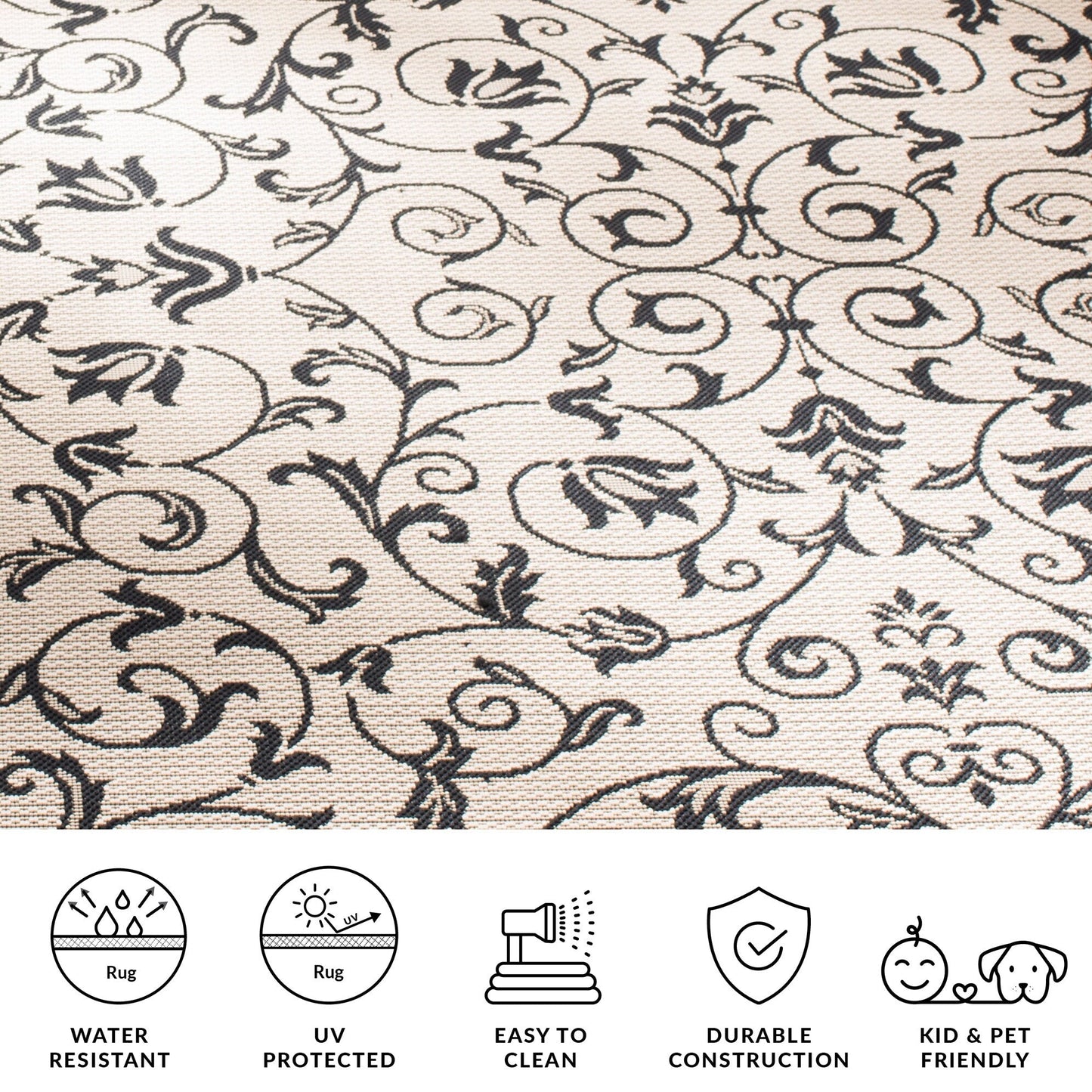 Tapis de jardin imperméable d'intérieur/extérieur SAFAVIEH Courtyard Miljeta