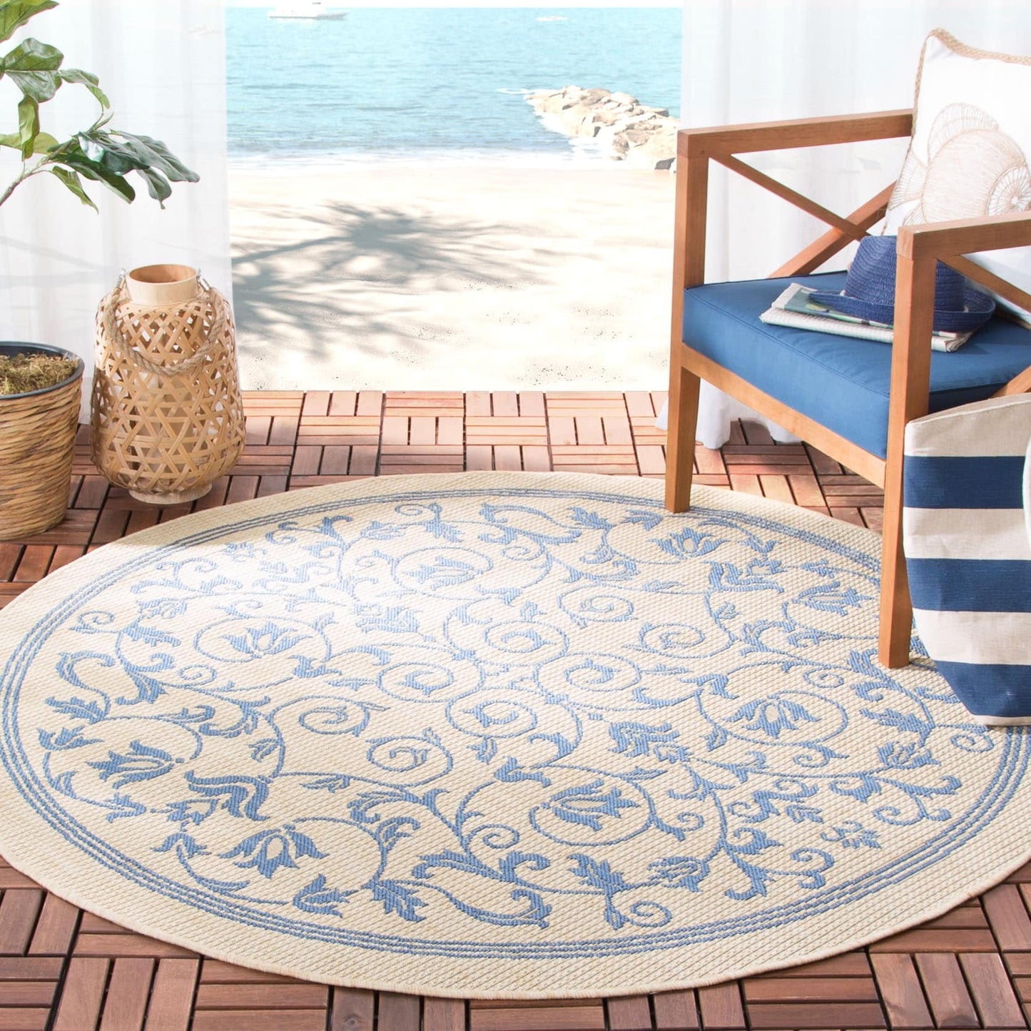 Tapis de jardin imperméable d'intérieur/extérieur SAFAVIEH Courtyard Miljeta