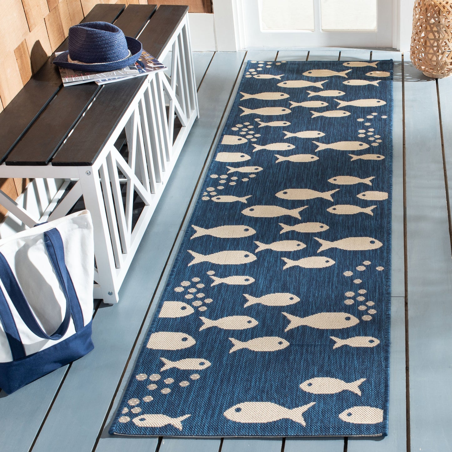 Tapis de jardin imperméable pour intérieur/extérieur SAFAVIEH Courtyard Ragne