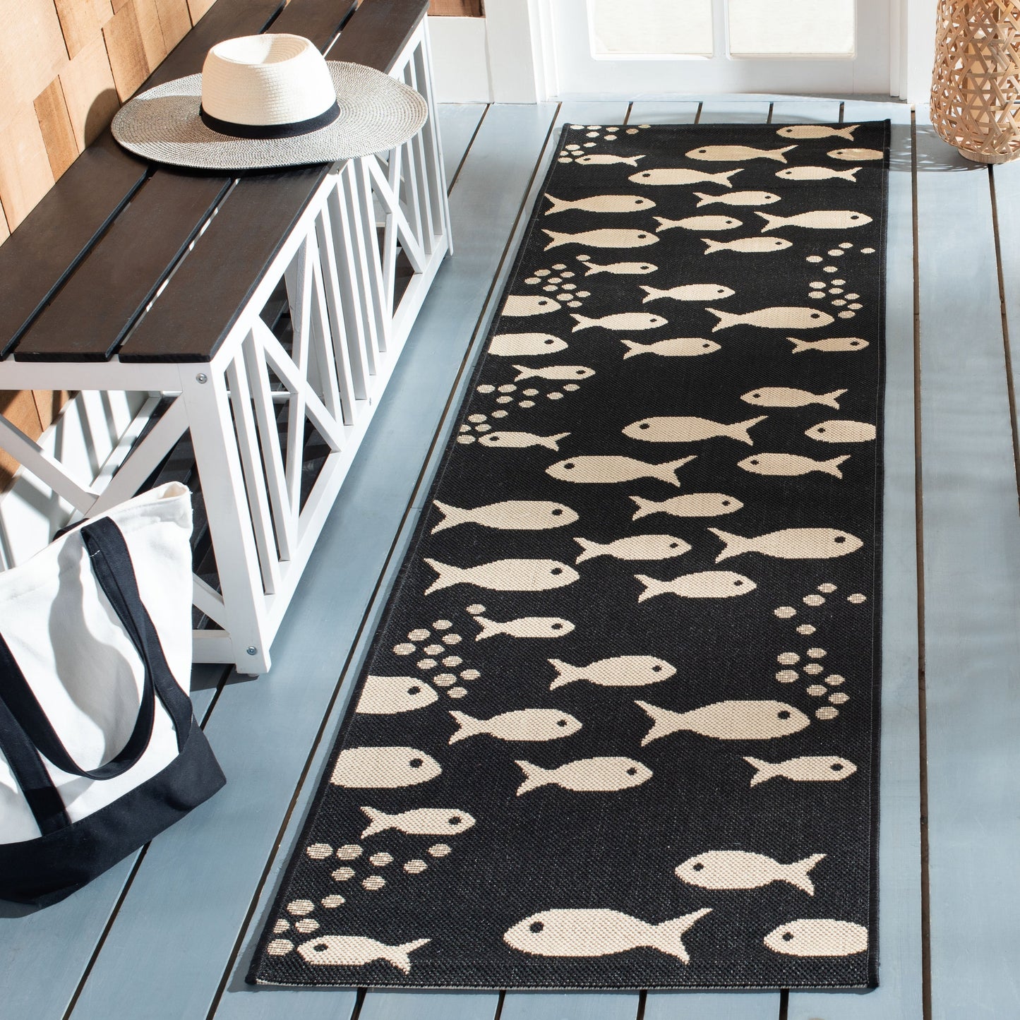 Tapis de jardin imperméable pour intérieur/extérieur SAFAVIEH Courtyard Ragne