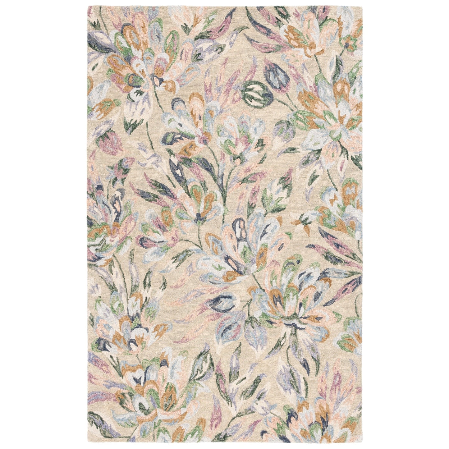 Tapis en laine floral fait main SAFAVIEH Jardin Evamarie