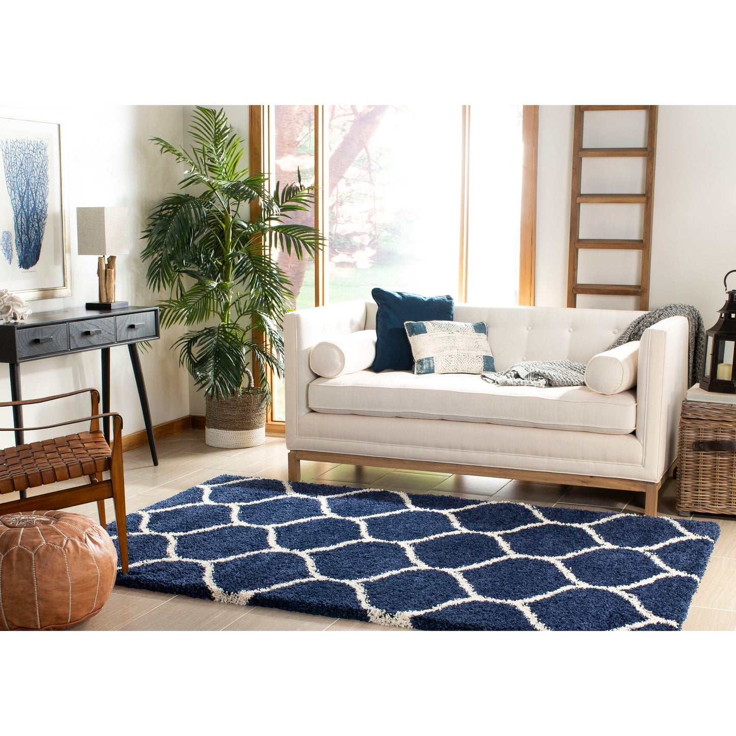 Tapis SAFAVIEH Hudson Shag Pushpa Trellis de 2 pouces d'épaisseur