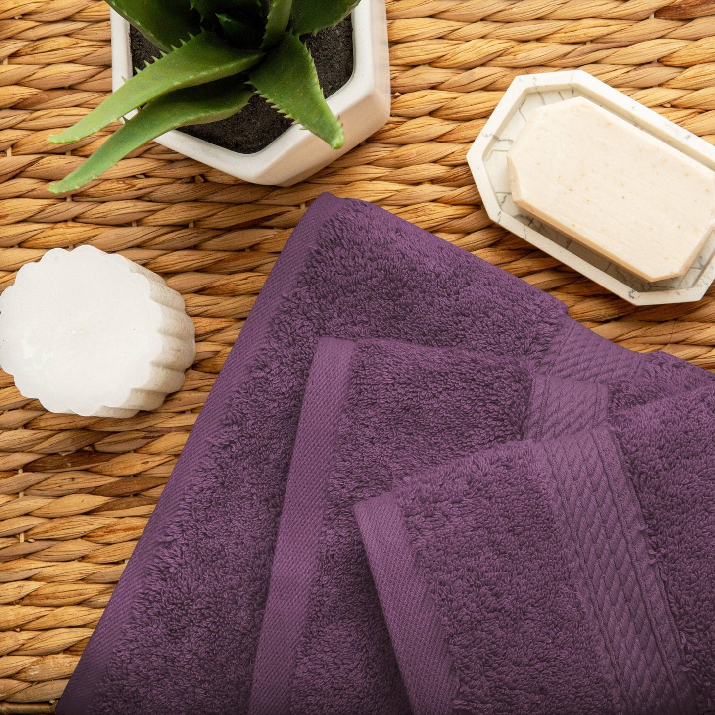 Ensemble de serviettes 3 pièces en coton égyptien épais de qualité supérieure
