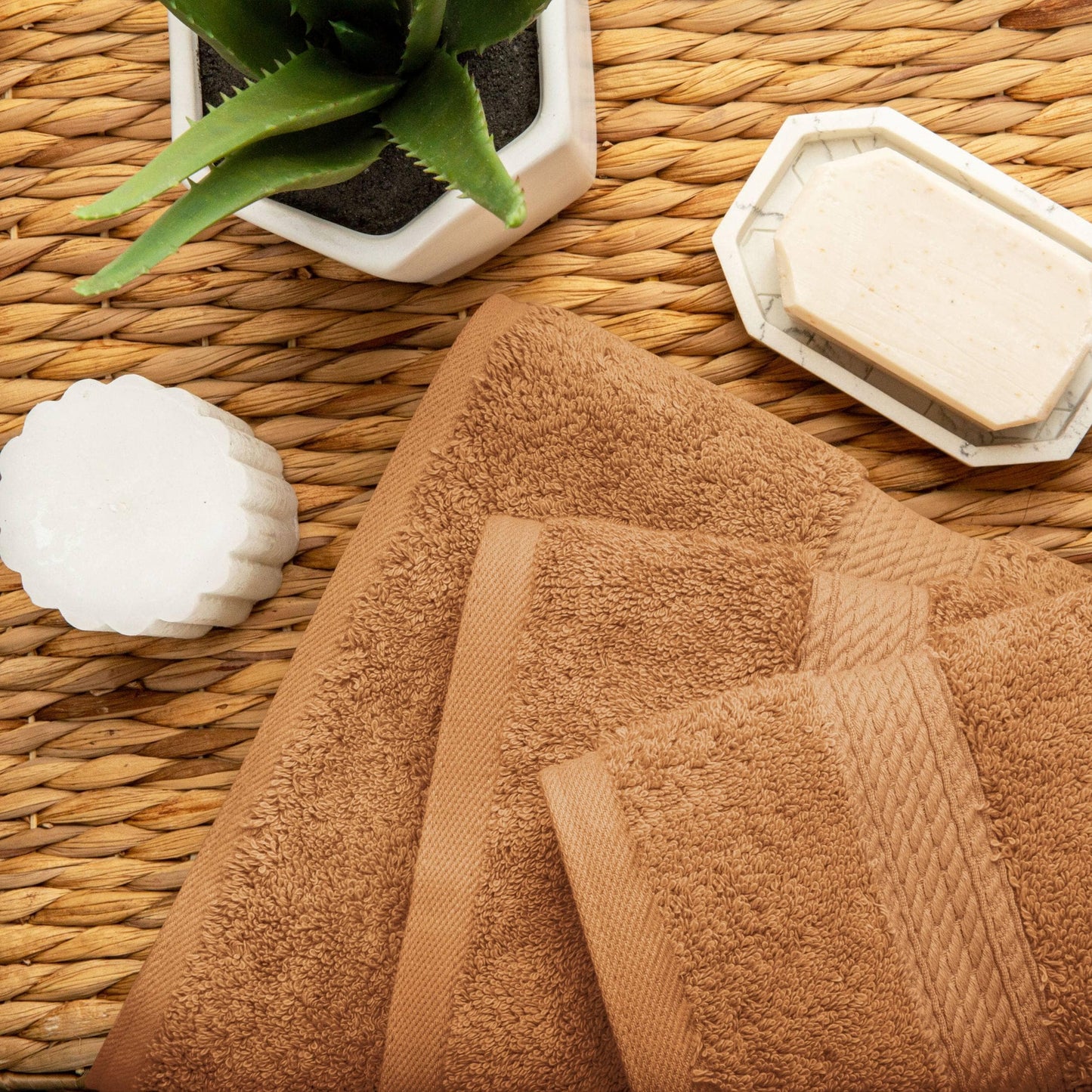 Ensemble de serviettes 3 pièces en coton égyptien épais de qualité supérieure