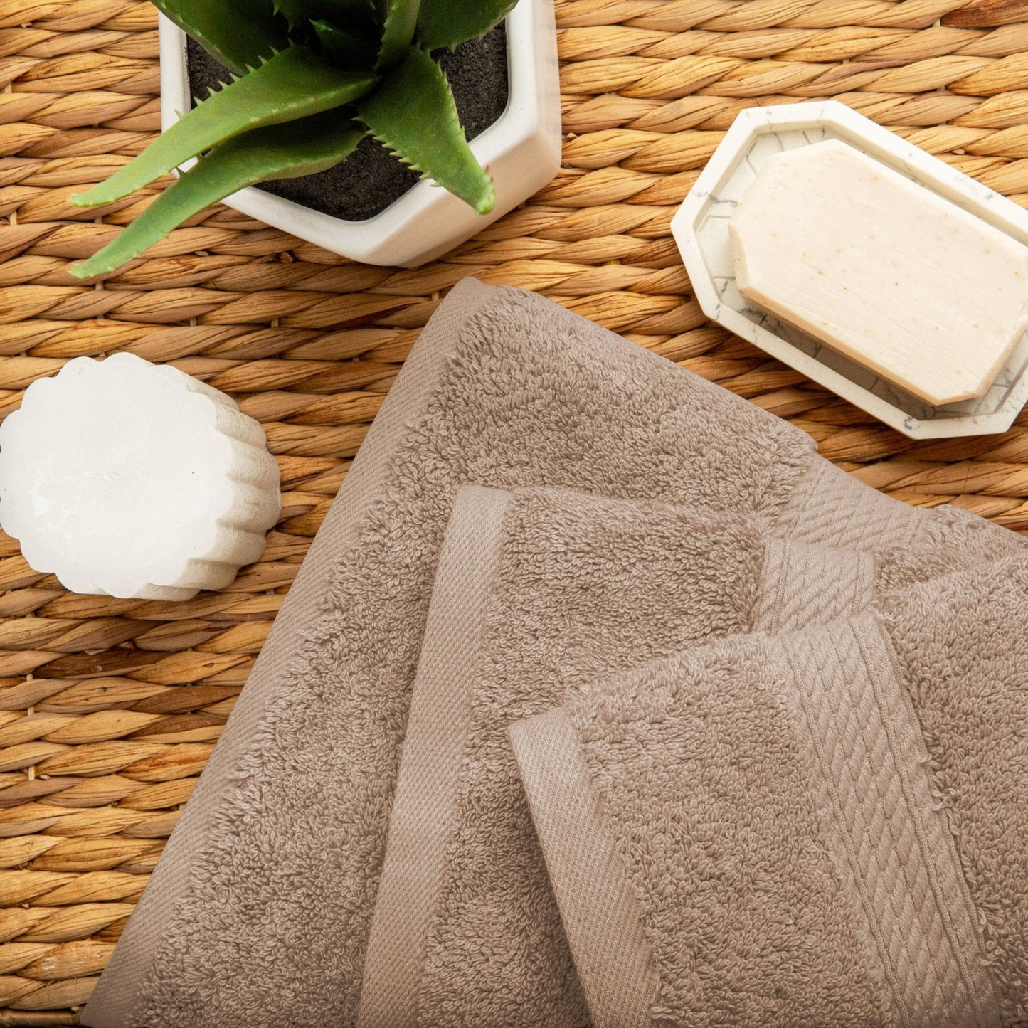Ensemble de serviettes 3 pièces en coton égyptien épais de qualité supérieure