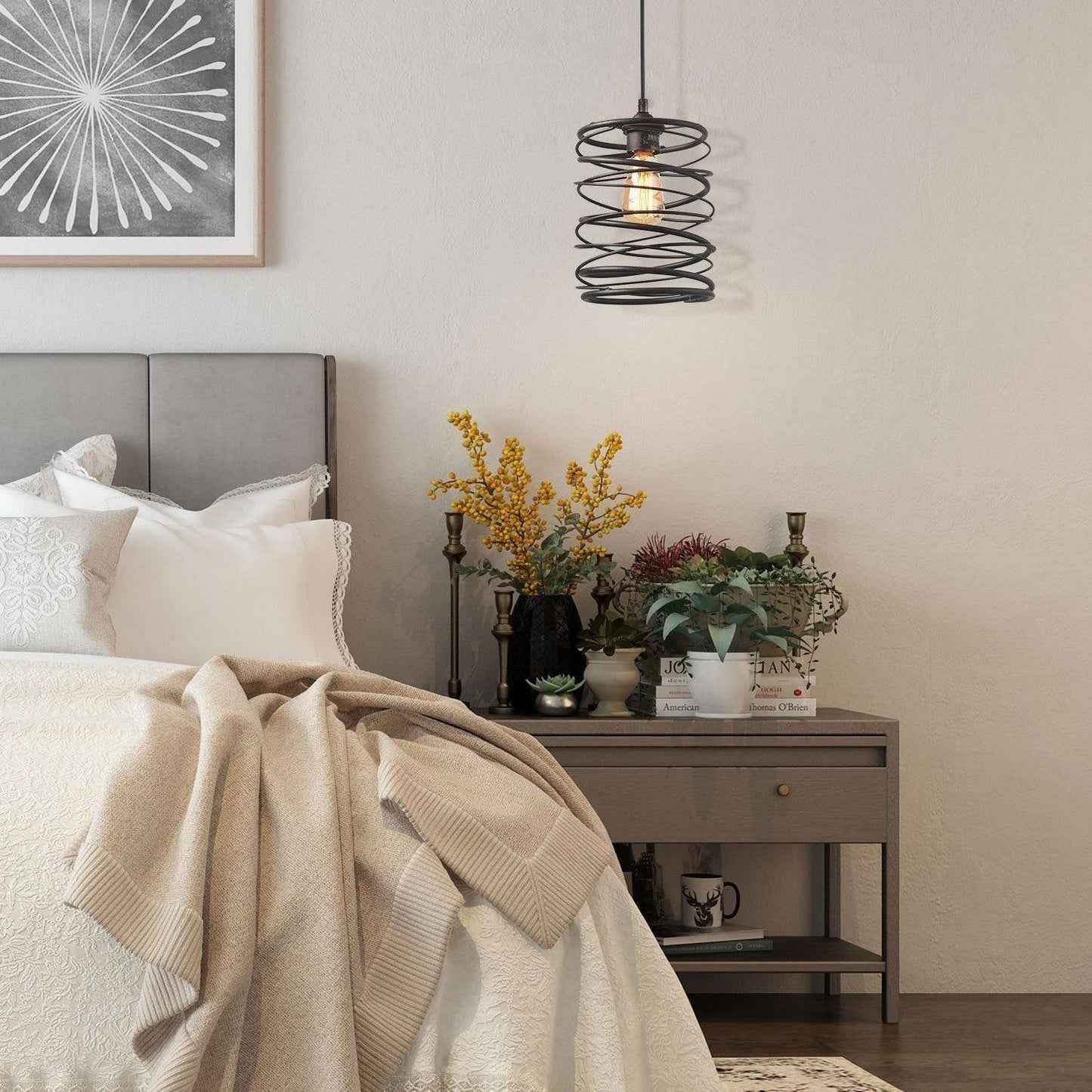 Suspension à 1 lumière de style ferme Gray Barn pour îlot de cuisine et salle à manger