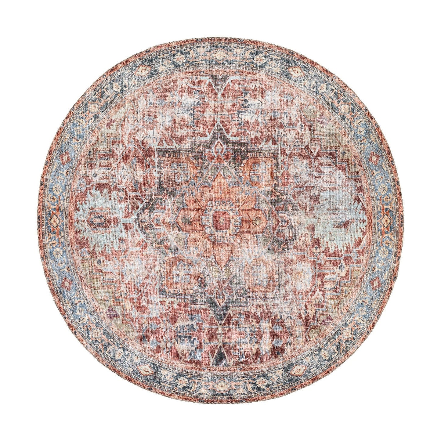 Tapis traditionnel vieilli lavable en machine