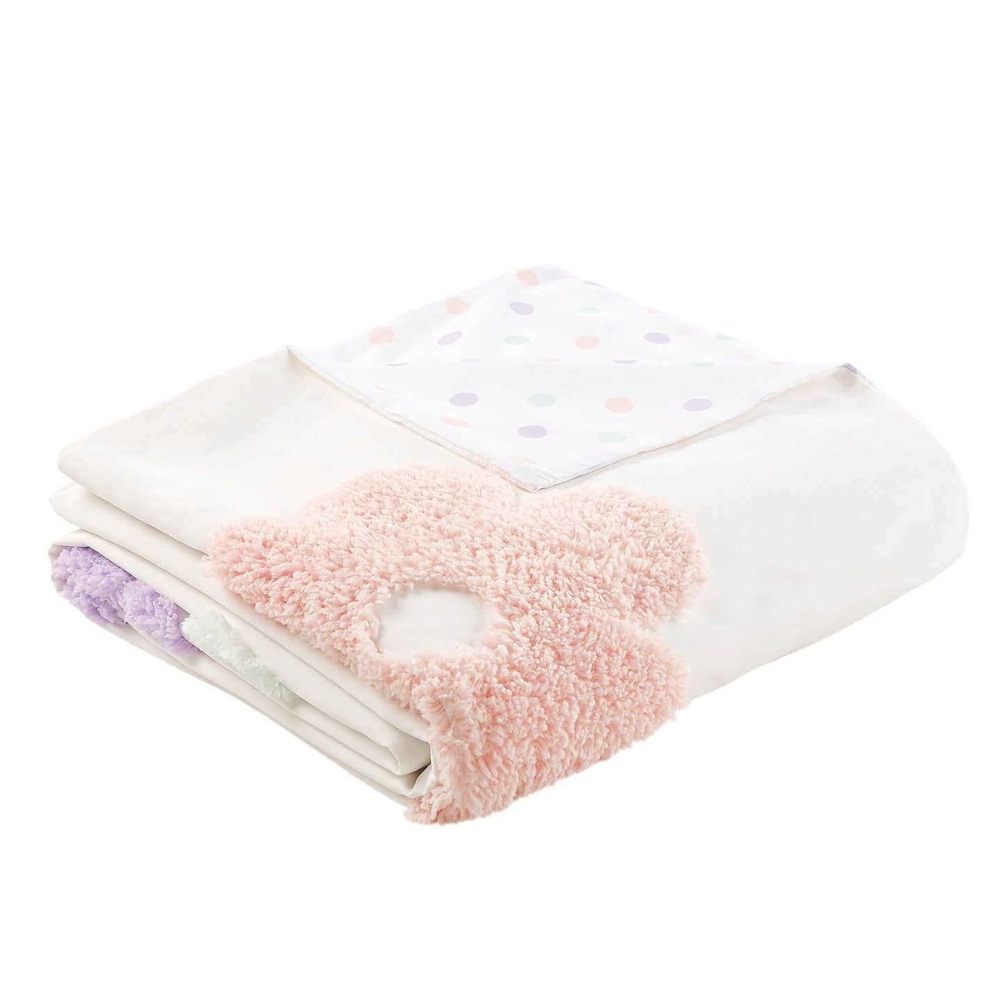 Parure de lit réversible en chenille touffetée à motif floral Madeline pour enfants de conception intelligente