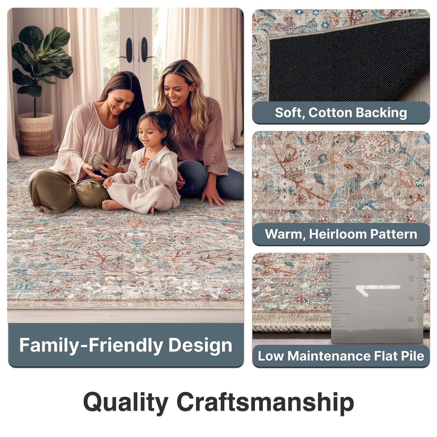 Tapis tissé à plat vintage Emilia Asha Well Woven