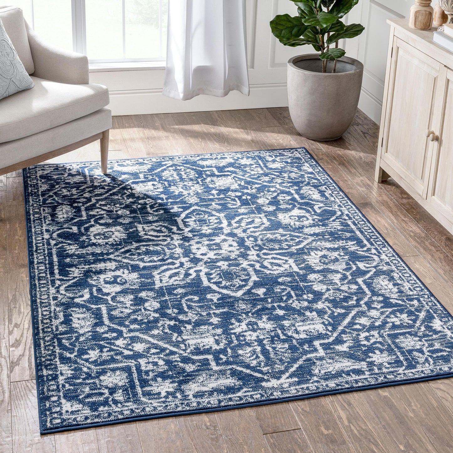 Tapis oriental bohème vintage à motif floral bien tissé Dazzle Disa