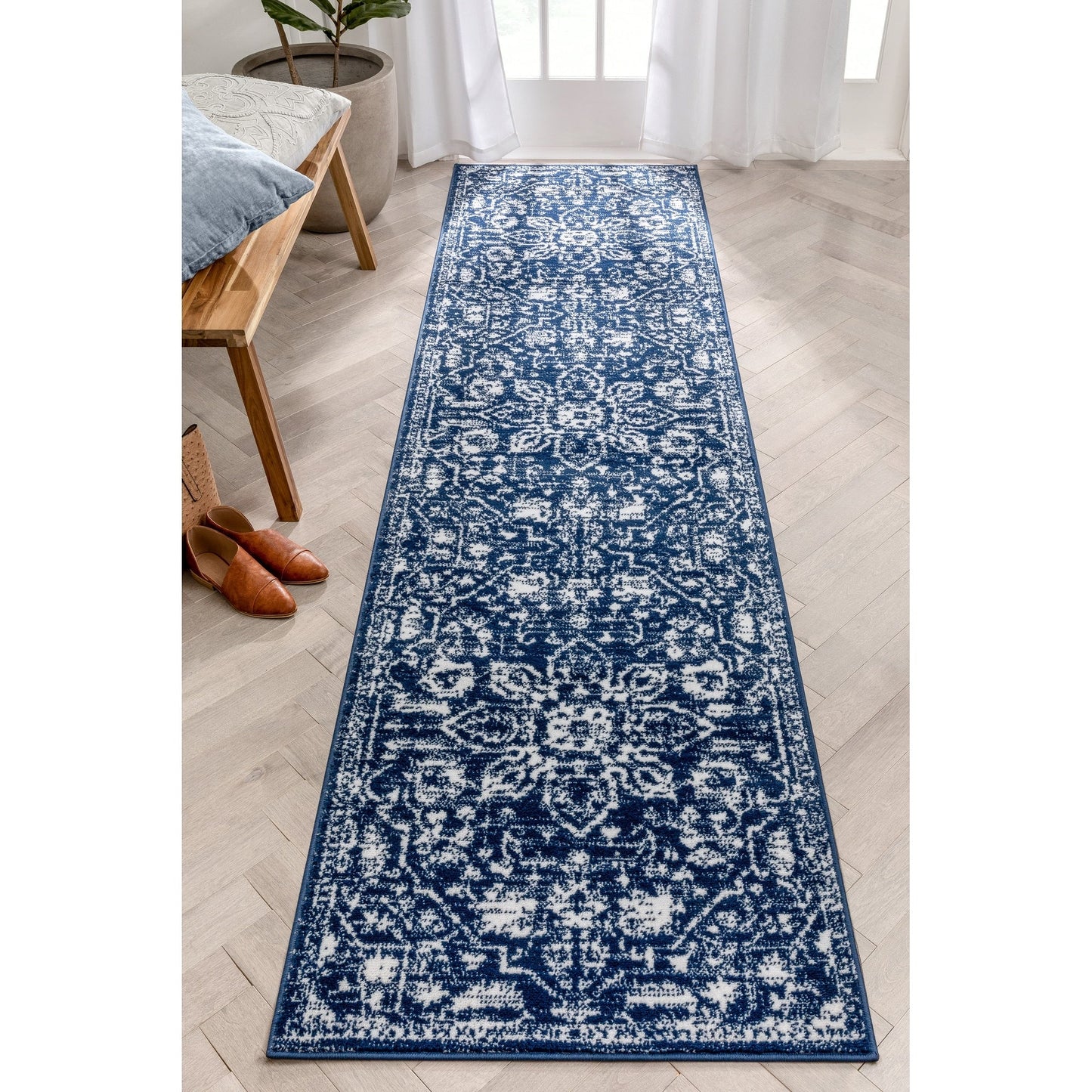 Tapis oriental bohème vintage à motif floral bien tissé Dazzle Disa
