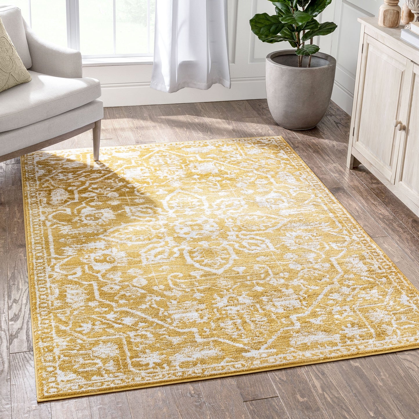 Tapis oriental bohème vintage à motif floral bien tissé Dazzle Disa