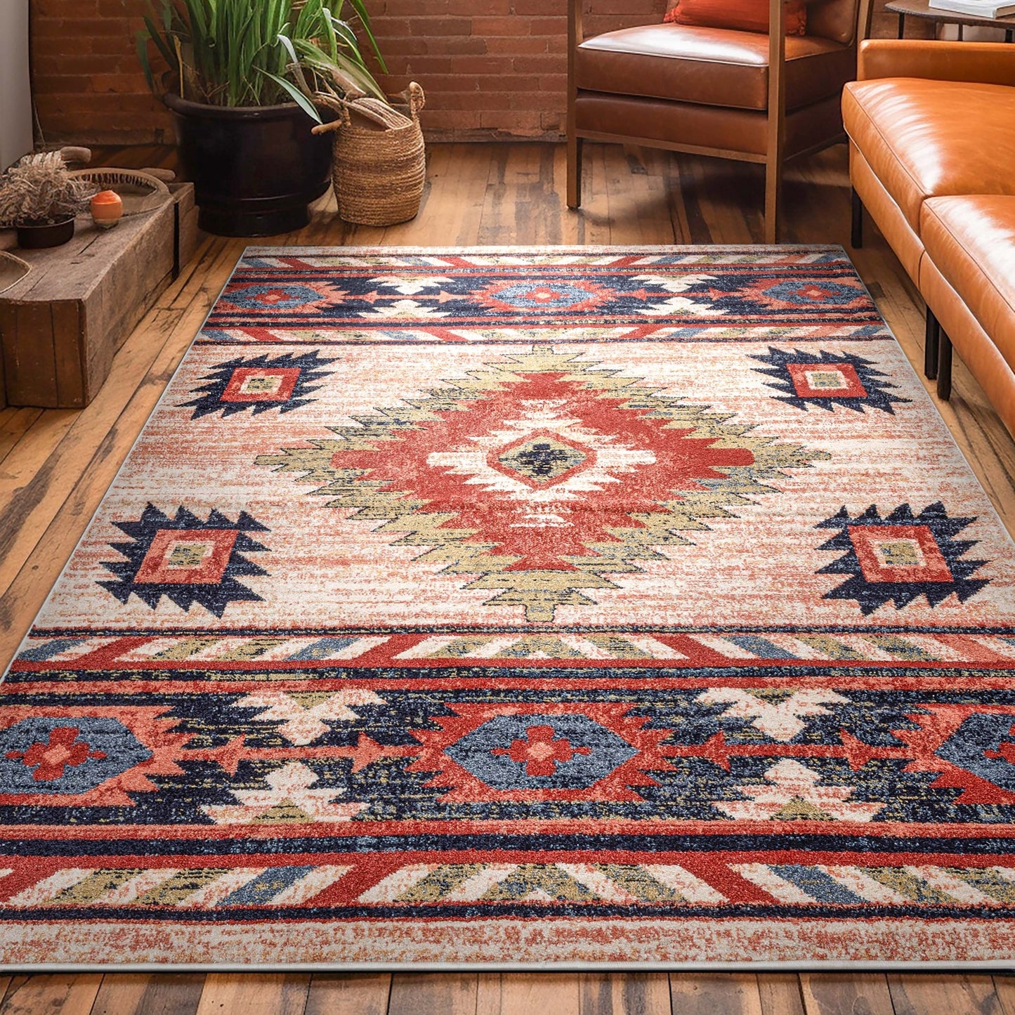 Tapis tribal du sud-ouest de Tulsa Lea bien tissé