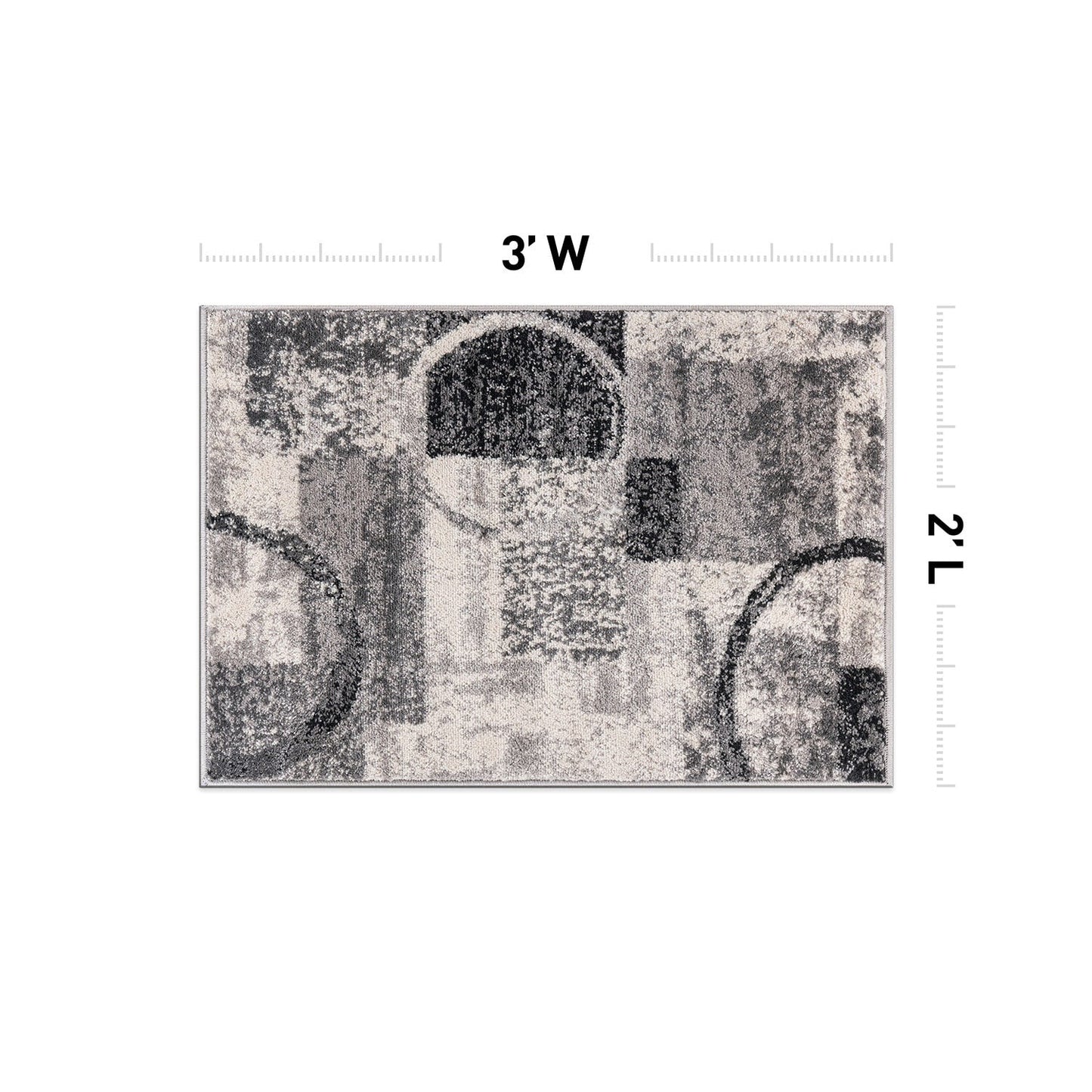 Tapis circulaire abstrait en polypropylène fabriqué à la machine, de la World Rug Gallery