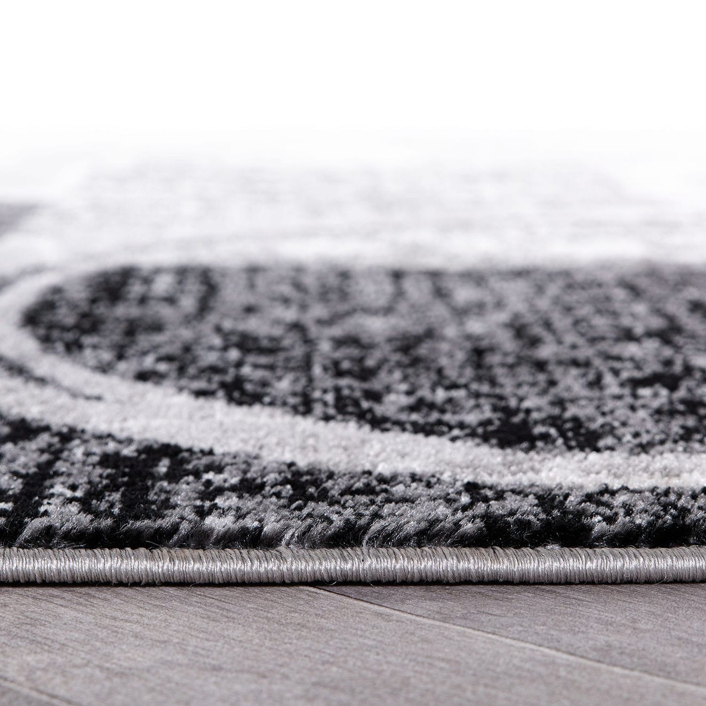 Tapis circulaire abstrait en polypropylène fabriqué à la machine, de la World Rug Gallery