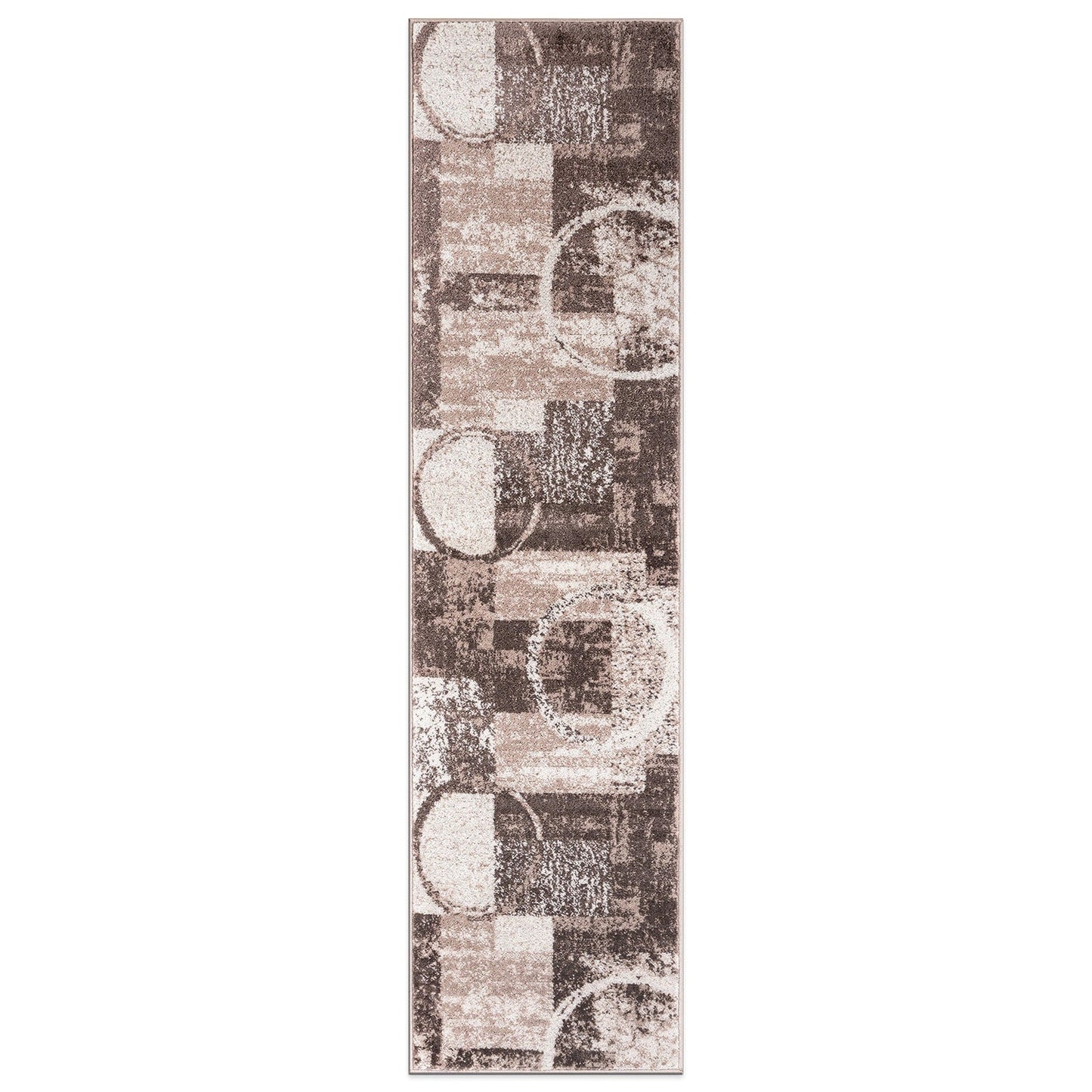 Tapis circulaire abstrait en polypropylène fabriqué à la machine, de la World Rug Gallery