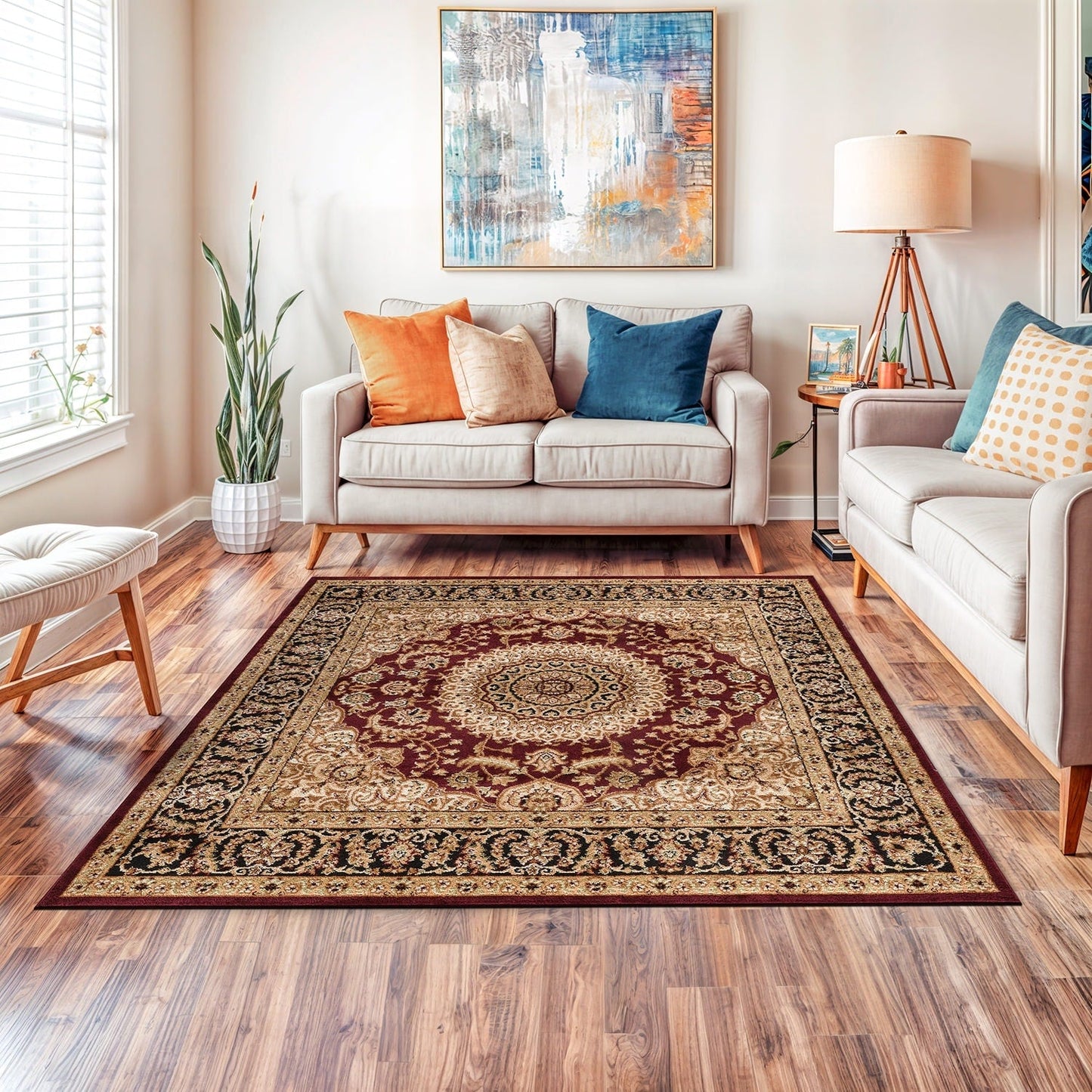 Tapis médaillon oriental traditionnel de la World Rug Gallery