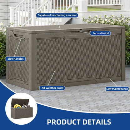 Coffre de rangement extérieur étanche de 100 gallons - N/A