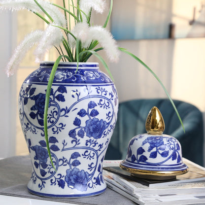 Pot Temple éclectique à motifs Sagebrook Home avec couvercle