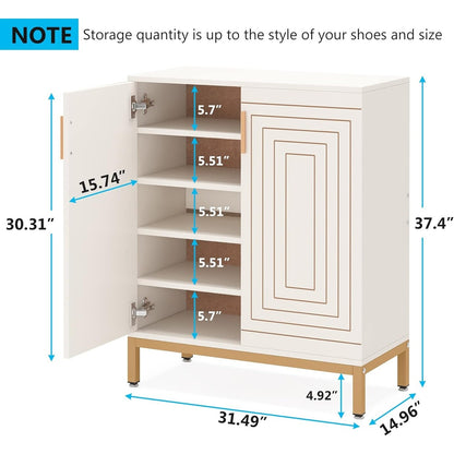 Meuble de rangement à chaussures moderne avec portes, 20 paires, 6 niveaux, pour entrée