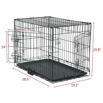 Cage pliable en acier pour animaux de compagnie de 24 à 48 pouces, cage pour chat et chien, parc pour animaux en fil de fer