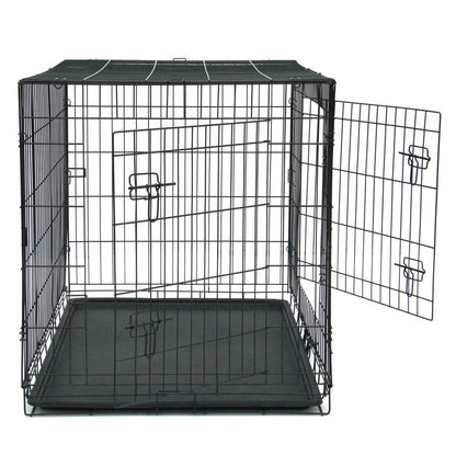 Cage pliable en acier pour animaux de compagnie de 24 à 48 pouces, cage pour chat et chien, parc pour animaux en fil de fer