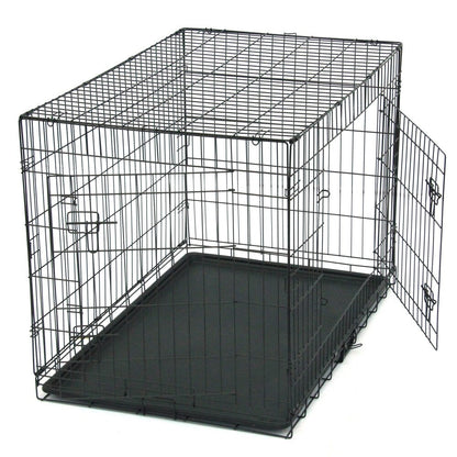 Cage pliable en acier pour animaux de compagnie de 24 à 48 pouces, cage pour chat et chien, parc pour animaux en fil de fer