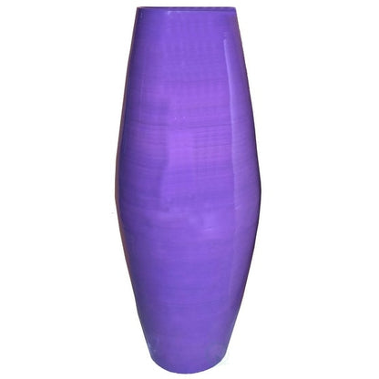 Vase de sol cylindrique en bambou de grande taille, décoratif pour halls d'hôtel et spas, idéal pour le salon ou le couloir.