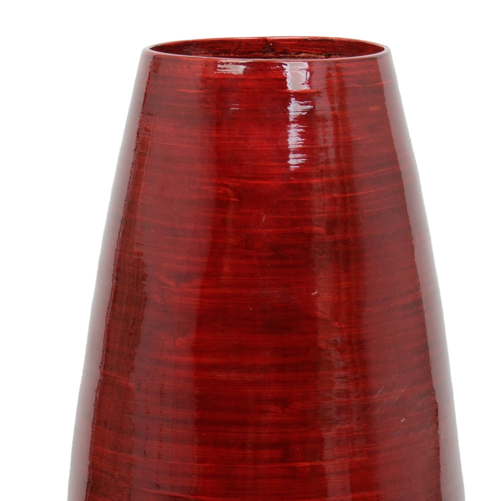 Vase de sol cylindrique en bambou de grande taille, décoratif pour halls d'hôtel et spas, idéal pour le salon ou le couloir.