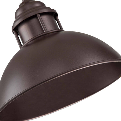 Suspension en forme de dôme de style industriel à 3 lampes, style ferme, en métal, pour îlot de cuisine linéaire, finition bronze huilé