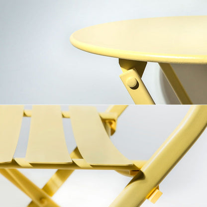 Ensemble bistro minimaliste de patio 3 pièces avec table ronde pliable et chaises - Ensemble bistro de patio 3 pièces