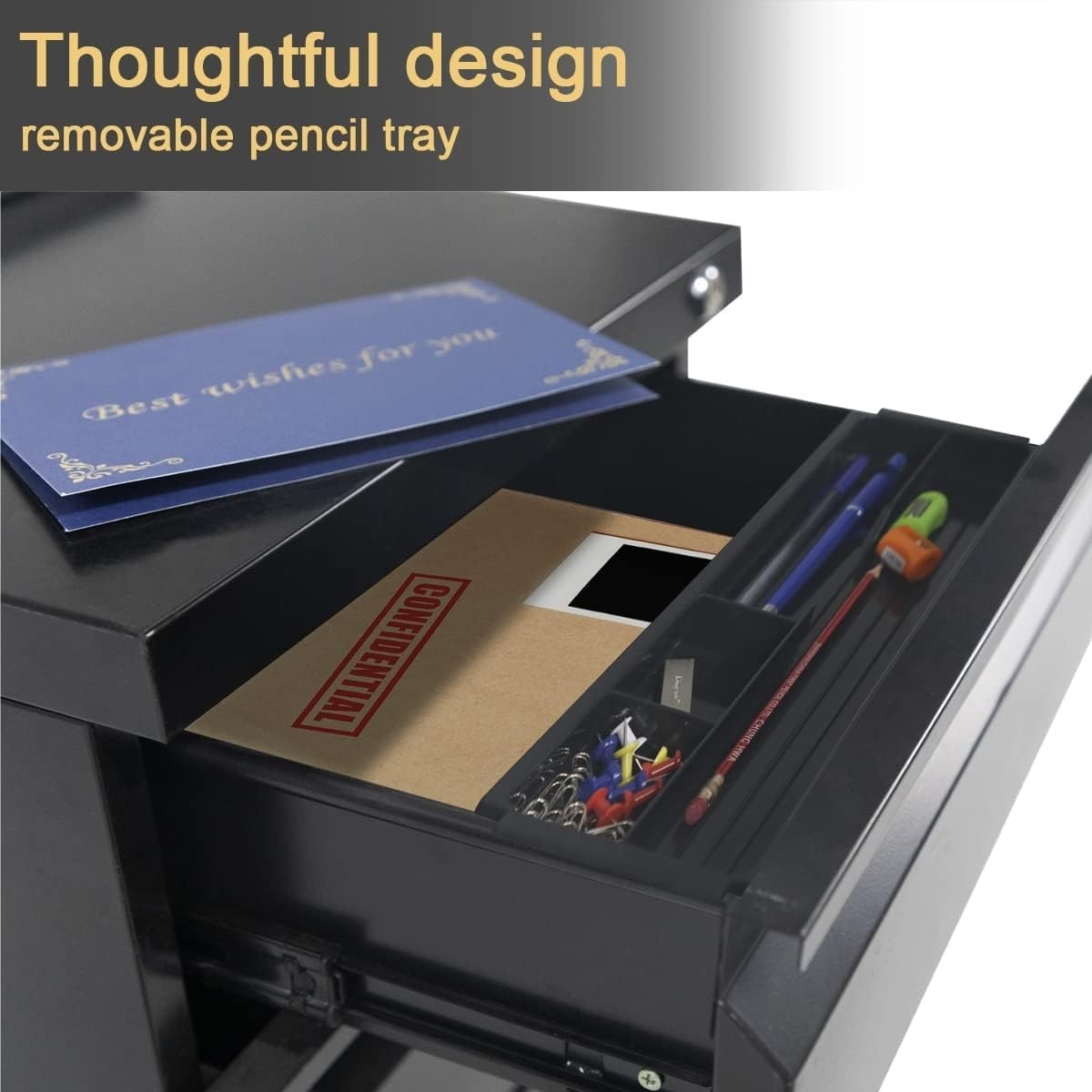 Classeur métallique verrouillable à 3 tiroirs pour bureau à domicile, armoire roulante entièrement assemblée