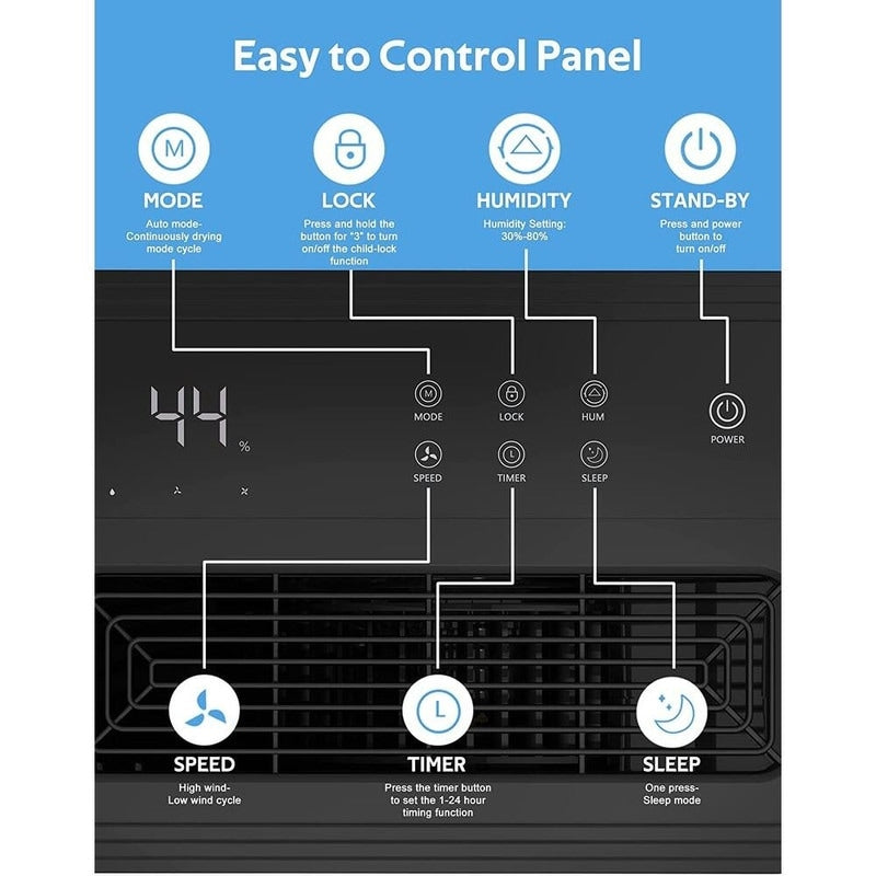Déshumidificateurs de 3 500 pi² pour sous-sols, maisons, grandes pièces et chambres à coucher, déshumidificateur de garage à faible bruit