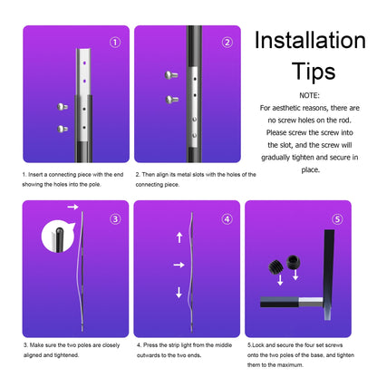 Lampe d'angle en métal RVB 55 LED minimaliste sur pied