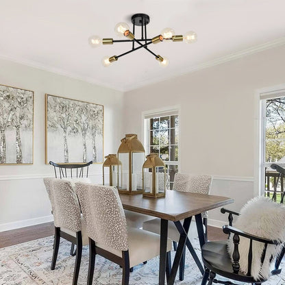 Plafonnier semi-encastré moderne en métal Sputnik de 60 cm (23,62 po)