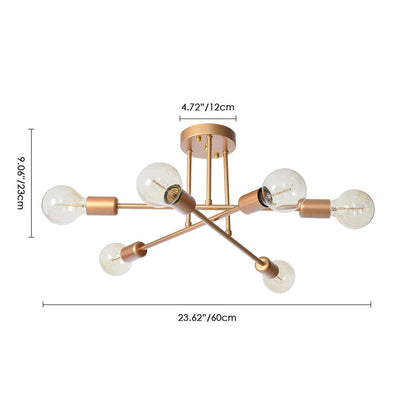 Plafonnier semi-encastré moderne en métal Sputnik de 60 cm (23,62 po)