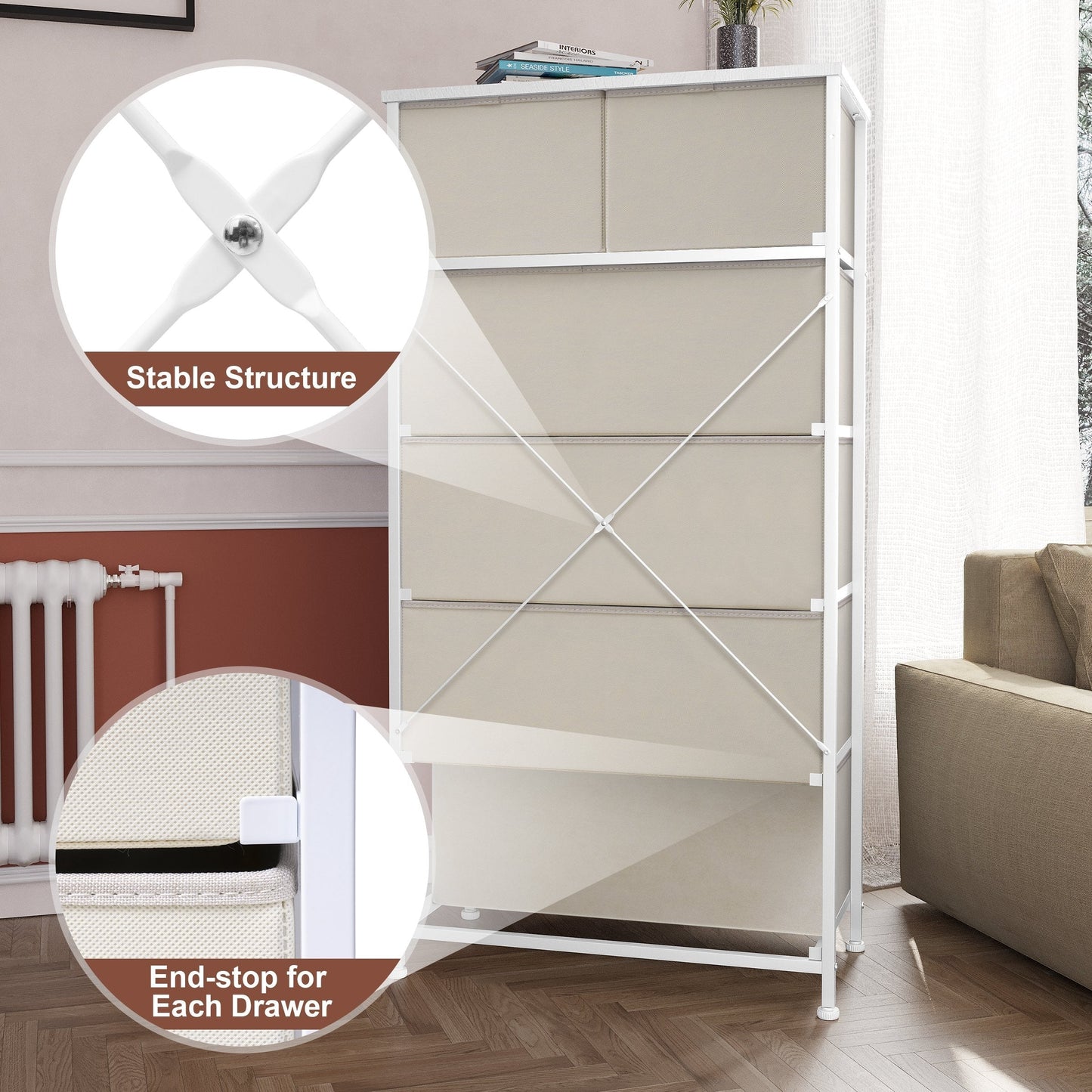 Commode verticale à 6 tiroirs de Crestlive Products