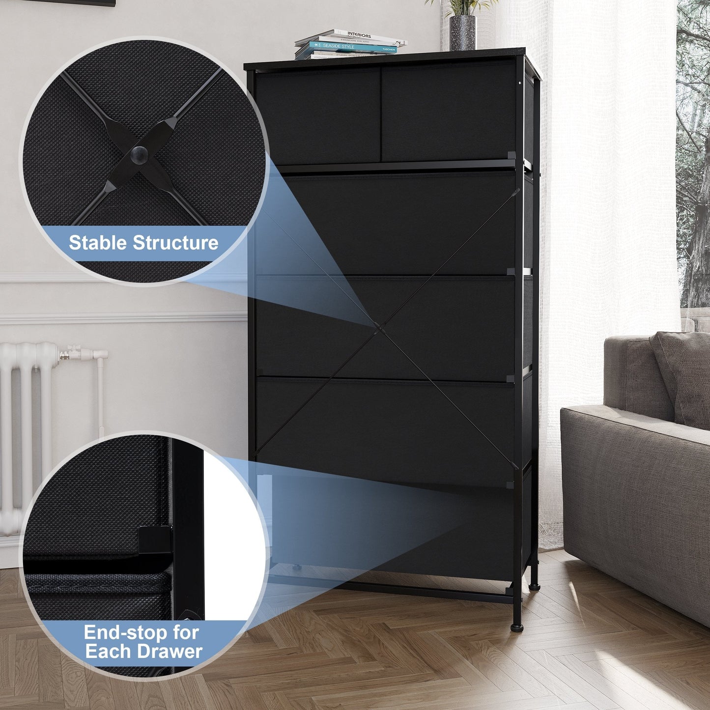 Commode verticale à 6 tiroirs de Crestlive Products