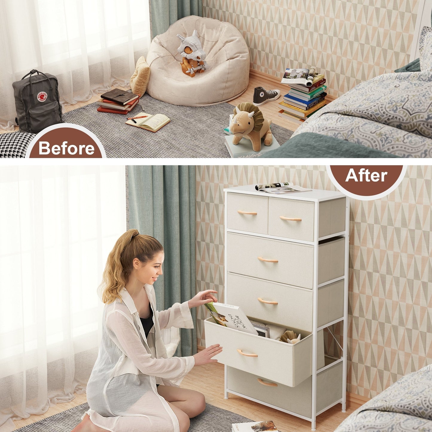 Commode verticale à 6 tiroirs de Crestlive Products