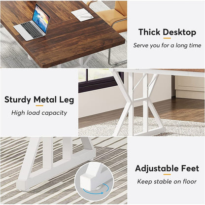 Bureau exécutif de 70,8 pouces, grand poste de travail informatique