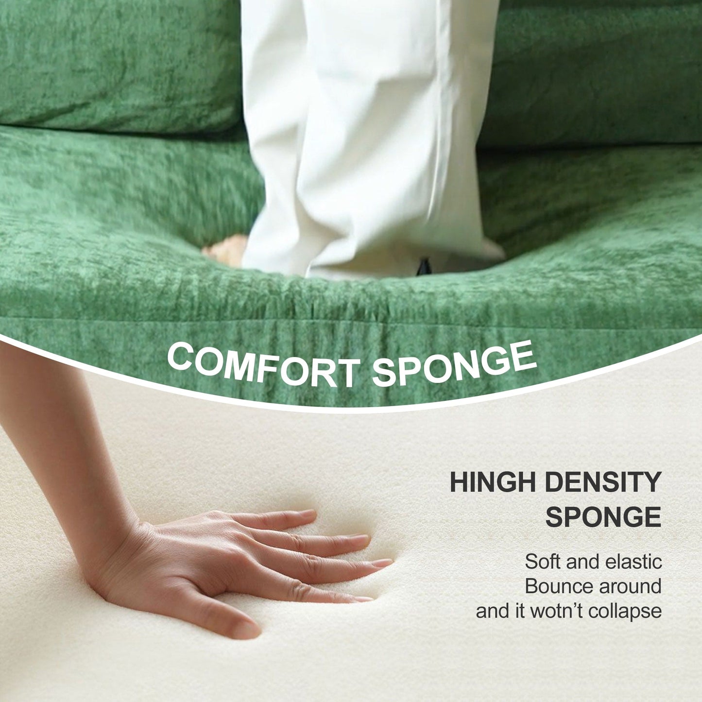 Canapé-lit convertible rembourré 70,87 $, fauteuil convertible, canapé de sol confortable pour salon, chambre, tissu chenille