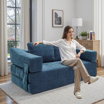 Canapé-lit convertible rembourré 70,87 $, fauteuil convertible, canapé de sol confortable pour salon, chambre, tissu chenille